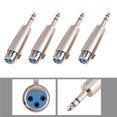 thumbnail image 4 of 4 piezas de conector adaptador de micrófono de audio XLR hembra de 3 pines a conector estéreo de 6,35 mm y 1/4", 4 of 12