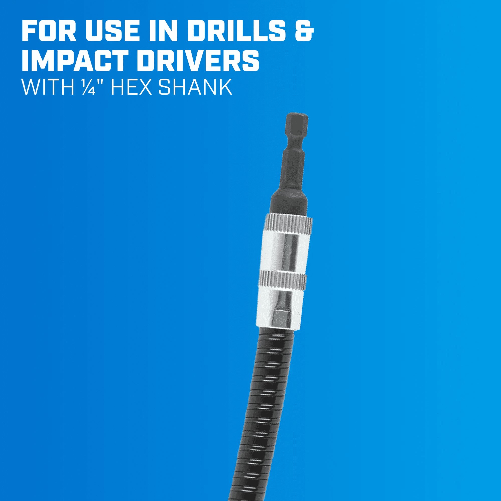 HART 11-inch Flex Bit Holder, 1/4-inch Hex Shank Connection