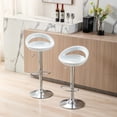 thumbnail image 2 of Duhome Bar Stools with Back Set of 2, Adjustable Counter Height Bar Stools Round Swivel Kitchen Stool, White, 2 of 7