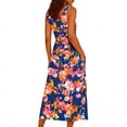 thumbnail image 3 of Aoochasliy Summer Dresses for Women Casual Sleeveless Round Neck Tank Dress Flowy Loose Fit Boho Floral Print Maxi Sundresses Lightweight Soft Beach Vacation, 3 of 5