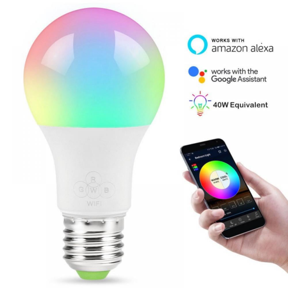B22/E27 Smart LED Light Bulb 5W WiFi RGB Color Changing App Control Alexa/Google 