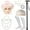 White-3, variant on KAWELL 9 pcs Old Lady Costume 100 Days Costume Granny Old Lady Wig Halloween Dress Up Accessories