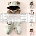 thumbnail image 5 of OJSFQUFP Baby Winter Hooded Snowsuit Cute Bear Ear Padded Jumpsuit Color Block Cartoon Print Warm for Boys Girls, 5 of 8