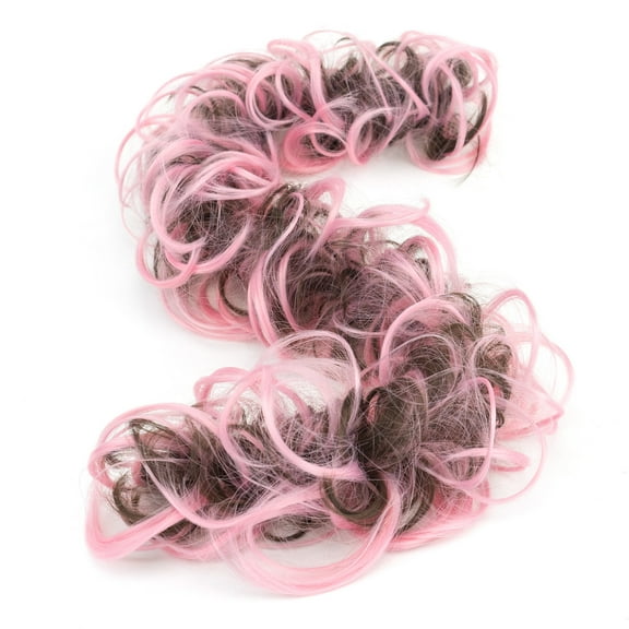 XmhyTop Curly Messy Updo Hairpiece, Heat-Resistant Synthetic Fibres Hair Wrap, Ideal for Daily Styling & Special Occasions, Pink