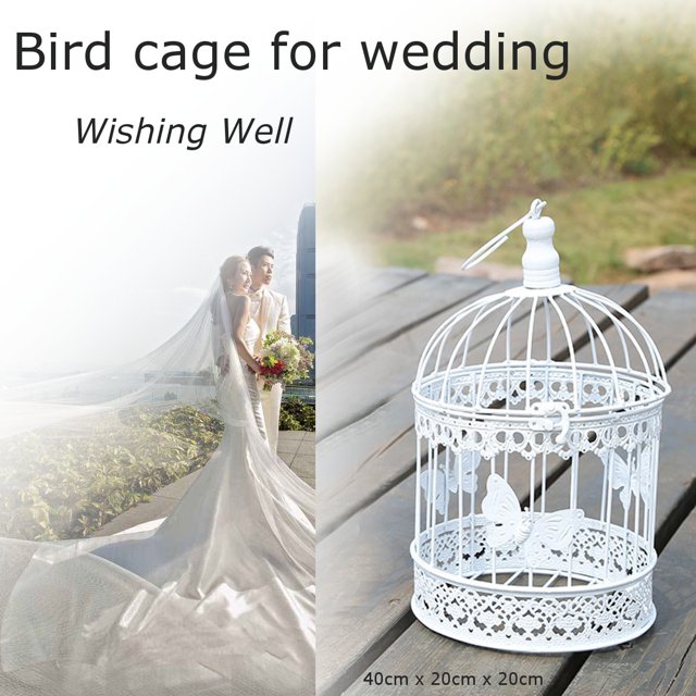 Birdcage Wishing Well Wedding Card Holder Bird Cage Bless Box Flowers Decor