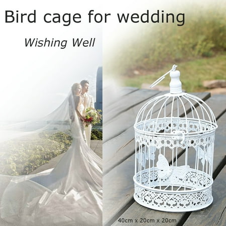 birdcage bless wishing cage holder bird flowers well card box decor