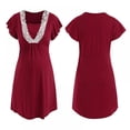 thumbnail image 5 of Xmarks 3 in 1 Delivery/Labor/Maternity/Nursing Nightgown Short Sleeve Pleated Breastfeeding Sleep Dress for Women S-2XL, 5 of 6