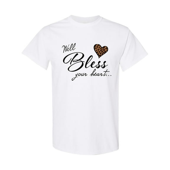 Inktastic Well Bless Your Heart with Leopard Print T-Shirt