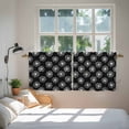 thumbnail image 4 of Black White Dandelion Tier Curtains, Farmhouse Botanical Blossom Light Filtering Kitchen Curtains, 2Pcs Rod Pocket Half Window Treatments Panels for Sink Cafe Cabinet Camper 27.5x36 Inches, 4 of 9