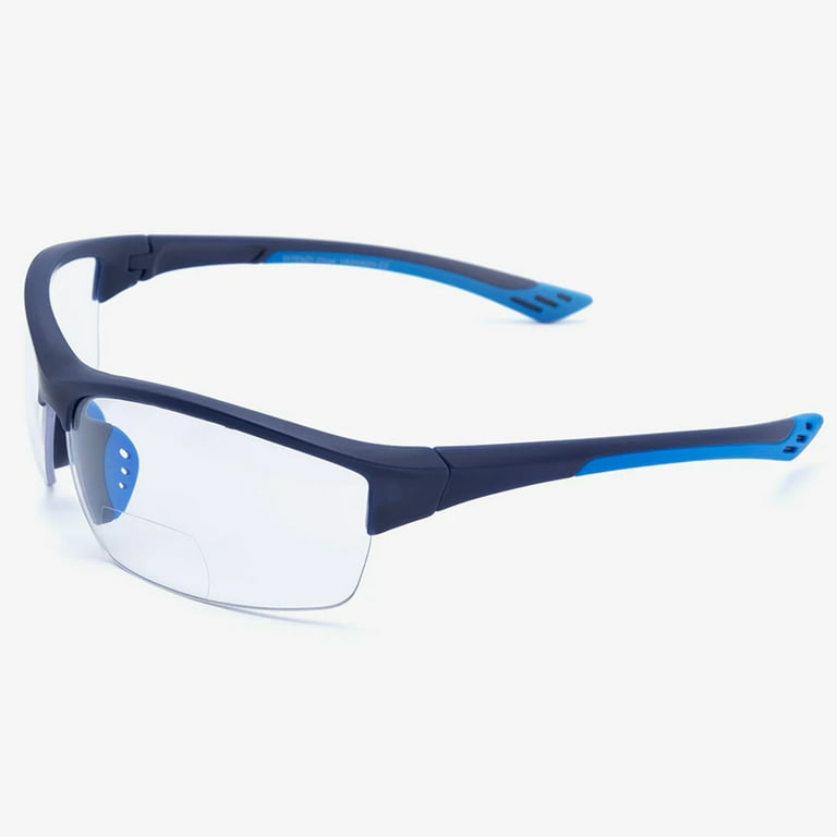 Bifocal Safety Glasses with Readers TR90 Wrap Around Sport Magnifying Safety Reading Protective Goggles for Men and Women Chieti in Tortoise 2.50