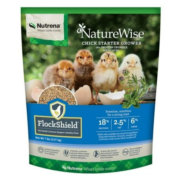 Nutrena 91582-A7 Naturewise Chick Starter Grower Medicated, 7 lb. Bag