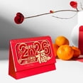 thumbnail image 3 of Jiibva 2026 Red Table Calendar Chinese Style Desk Planner Standing Flip Calendar for Home Office Academic Family Supplies, 3 of 7