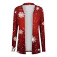 thumbnail image 4 of Women's Christmas Cardigan Sweater Long Sleeve Lightweight Casual Plaid Knit Open Front Holiday Top Xmas Tree, 4 of 4