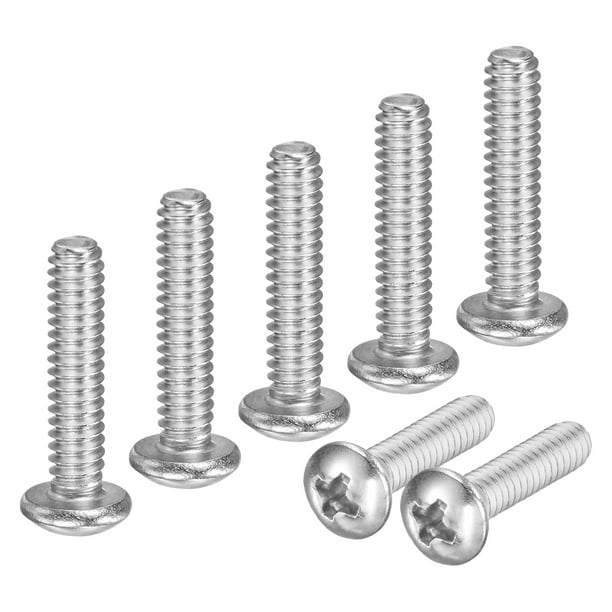 Uxcell 20-Pack 10-24x7/8 Tornillos de Máquina de Cabeza Plana de Acero Inoxidable 304, Tornillos Completamente Rosados para Muebles Plateados
