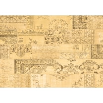 Ahgly Company Indoor Rectangle Abstract Brown Contemporary Area Rugs, 5' x 7'