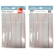(4 pack) Evri Flexi Straws Red and Blue 100PK