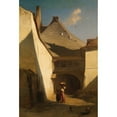 thumbnail image 2 of Johann Gualbert Raffalt 11x14 Gold Ornate Wood Frame and Double Matted Museum Art Print Titled - Hungarian Farm, 2 of 4