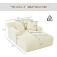 thumbnail image 5 of GNIXUU 50" Oversized Chaise Lounge Sofa Chair Indoor, Modern Corduroy Sleeper Sofa Cloud Couch with 3 Soft Pillows, Comfy Single Seat Floor Sofa for Living Room, Apartment, Office (White), 5 of 7