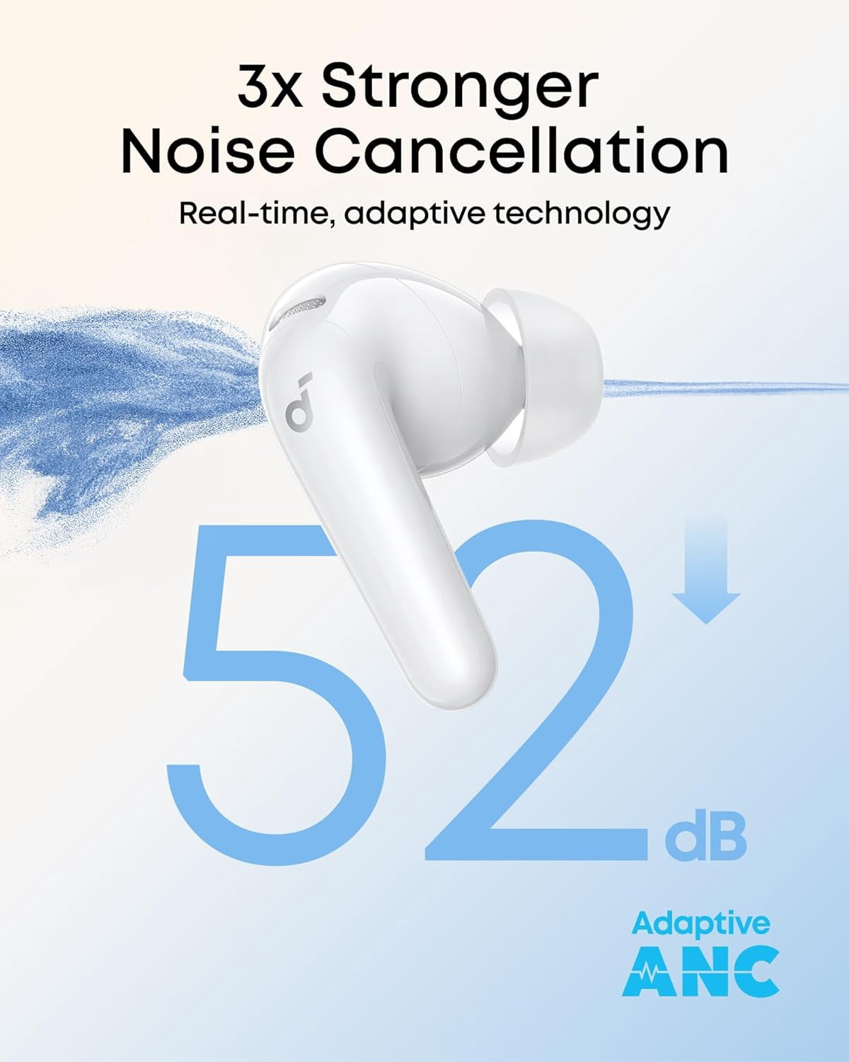 soundcore P31i Wireless Earbuds – Hi-Res Audio, Adaptive Noise Cancelling, 50H Battery Life, Fast Charging, IP55, Ultra-Portable – White