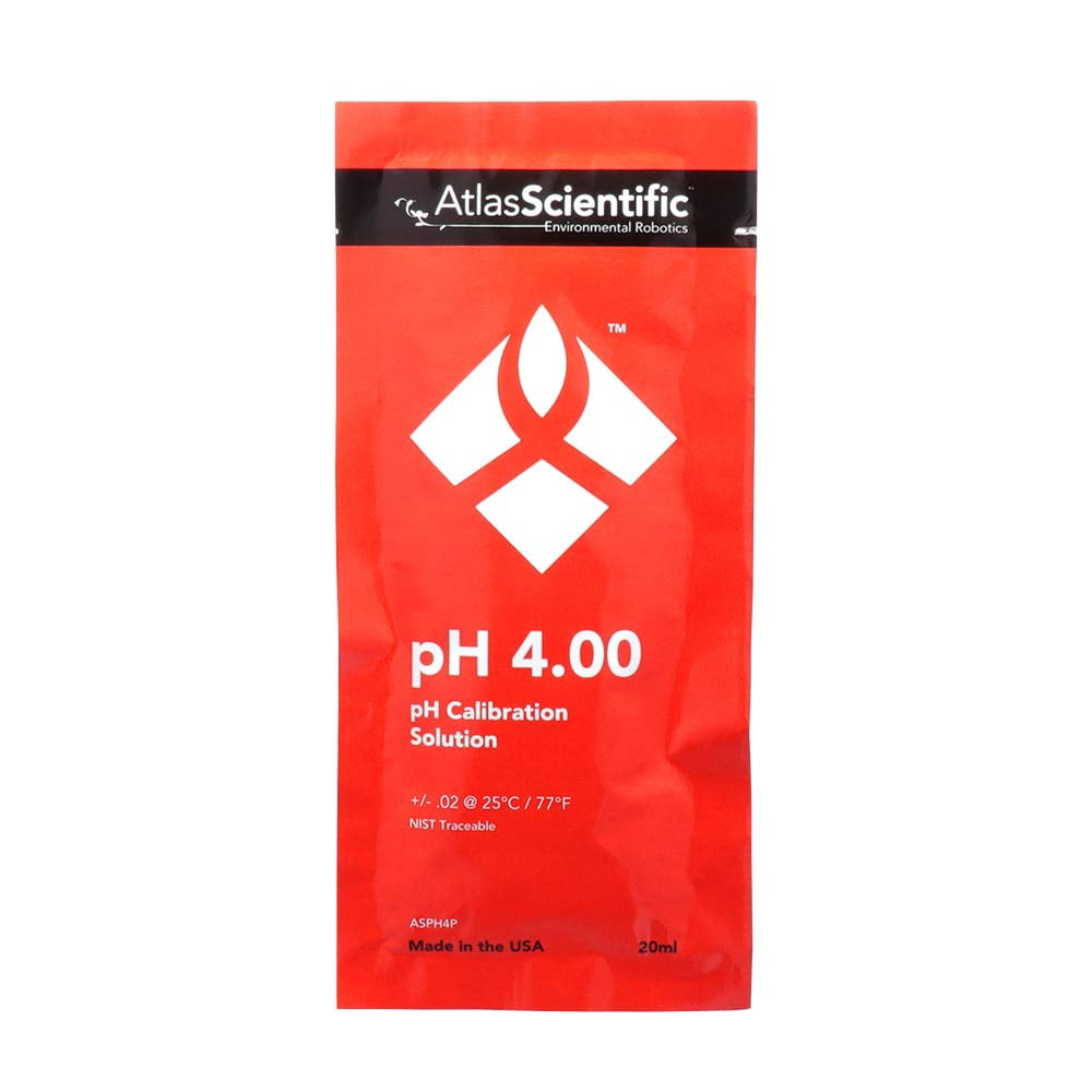 Atlas Scientific pH 4.00 Calibration Solution Pouches (Box of 25)