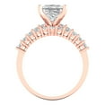 thumbnail image 4 of 2.66 ct Brilliant Princess Cut Moissanite 18K Rose Gold Solitaire with Accents Engagement Bridal Wedding Ring Band Set size 11, 4 of 7