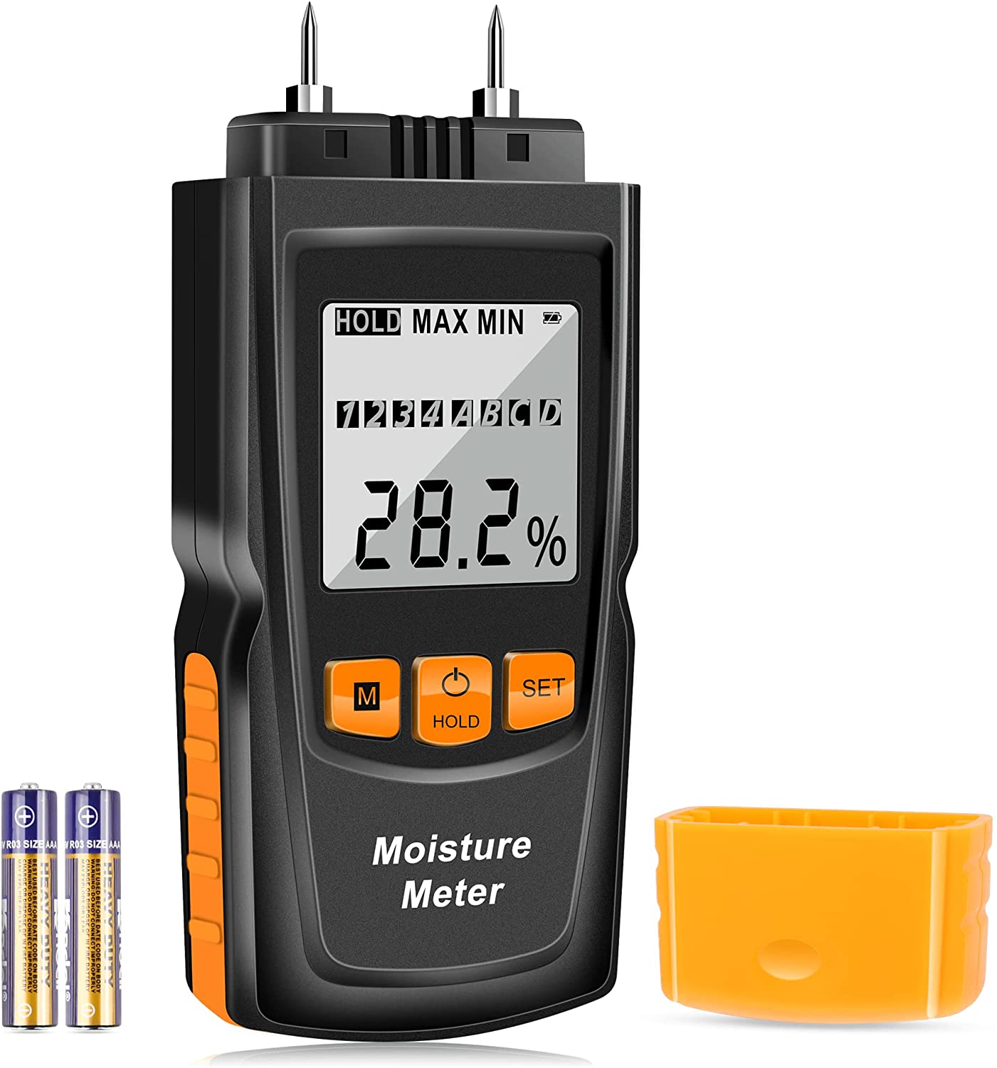 Moisture Meter, Wood Moisture Meter Digital Moisture Meter, Pin Type
