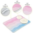 thumbnail image 3 of Yayeee Dish Drying Mat for Kitchen Counter 18"x24" Microfiber Absorbent Pad, Light Pink Stripes, 3 of 7