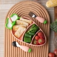 thumbnail image 2 of Toddler Plates with Suction, Silicone Suction Plates for Baby, Cute Carrot Divided Plates and Utensils Set, Non Slip, BPA Free, Feeding Set for 1-5 years old, 2 of 7