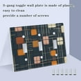 thumbnail image 3 of Yayeee Toggle Light Switch Wall Plate 3-Gang 6.37"x4.48" Decorative Outlet Cover, Orange Checkered Pattern, 3 of 7