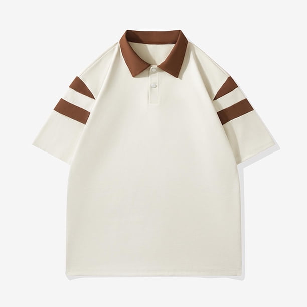 pstuiky camisetas de hombre, Pijama deportivo para hombre, para estar en casa, color liso, manga corta, cuello vuelto, blusa camisas casuales para hombre m