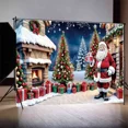 thumbnail image 2 of Winter Christmas Photography Background Sleigh Wood Wall Teddy Bear Photoz Backdrop Child Studio Photocall Supplies, 2 of 8