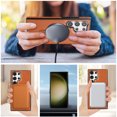 thumbnail image 5 of Allytechgroup Samsung Galaxy S22 Plus Magnetic Case, Retro PU Leather TPU Back Cover Compatible with Magsafe Shockproof Ring Holder Kickstand Phone Case for Apple Samsung Galaxy S22 Plus, Brown, 5 of 8