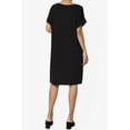 thumbnail image 2 of Robe T-Shirt Midi Longueur Genou à Manches Courtes Ajustée pour Femmes, 2 of 6
