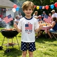thumbnail image 5 of 4th of July Family Matching Outfits Red White Blue Patriotic Short Sleeve Tops and Shorts Set, 5 of 7