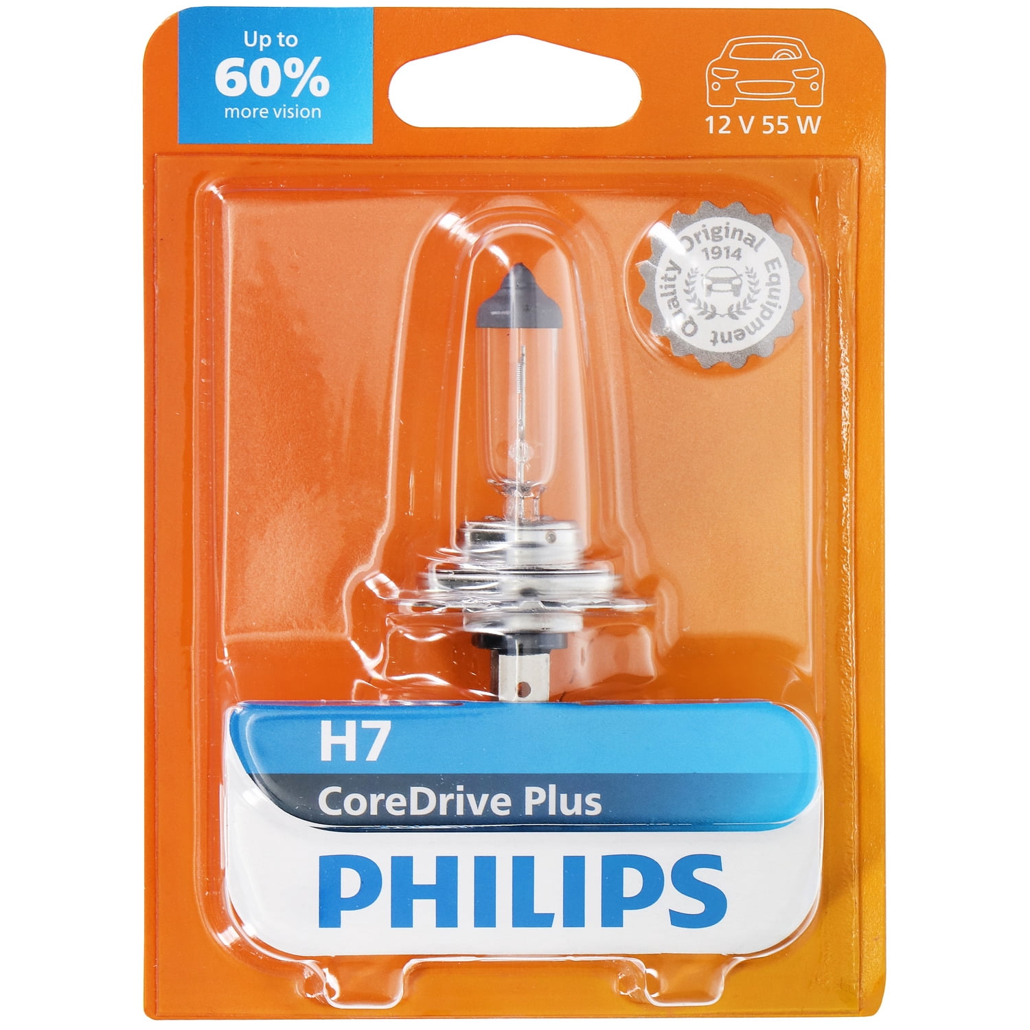 Philips CoreDrive Plus H7 Halogen Headlight Bulb, 1 Pack, Fits Select Vehicles