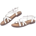 thumbnail image 2 of Ataiwee Women's Flat Slide Sandals - Fashion Adjustable Cross Strappy Braided Flat Summer Shoes., 2 of 7