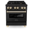 thumbnail image 3 of ZLINE 30 in. Autograph Edition Dual Fuel Range in Black Stainless Steel with Champagne Bronze Accents (RABZ-30-CB), 3 of 5