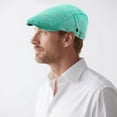 thumbnail image 2 of CLOUJI Newsboy Cap for Men Adjustable Flat Ivy Gatsby Cabbie Driving Hat Breathable Denim Cotton Golf Cap, 2 of 7