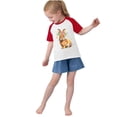 thumbnail image 3 of RXIRUCGD 2025 Vêtements d'Été pour Enfants Tout-Petits Garçons Filles Mode Mignon Col Rond Imprimé Manches Courtes Haut, 3 of 6
