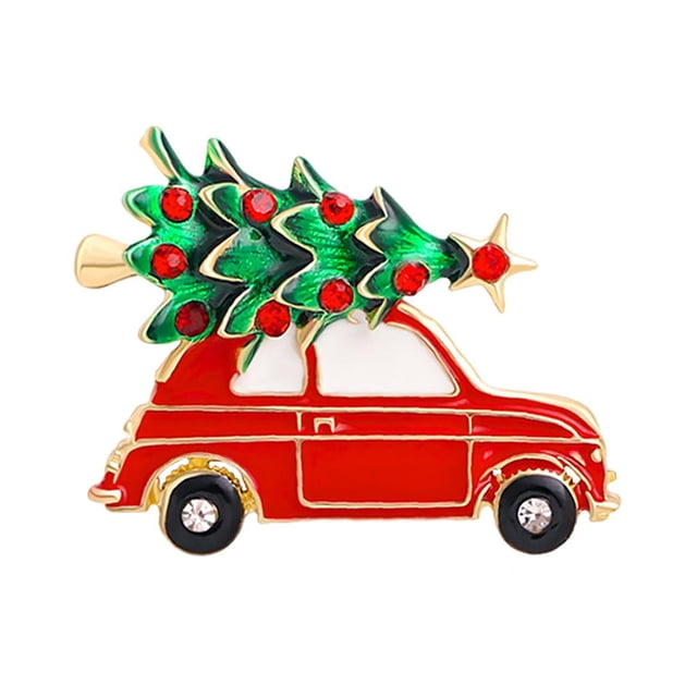 1 pieza de alfileres, broche multicolor, insignia de cuello, solapa, joyería de moda, Navidad Coche 1