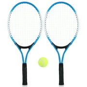 REGAIL 2Pcs Kids Tennis Racket String Tennis Racquets with 1 Tennis Ball and Cover Bag,Blue