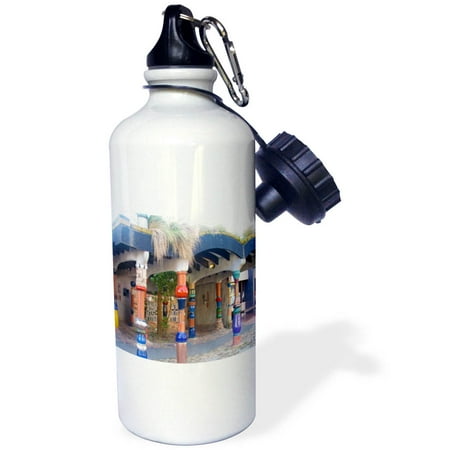 

3dRose The Outside of World Famous Hundertwasser Toilets In Kerikeri New Zealand in Vibrant Colors Sports Water Bottle 21oz
