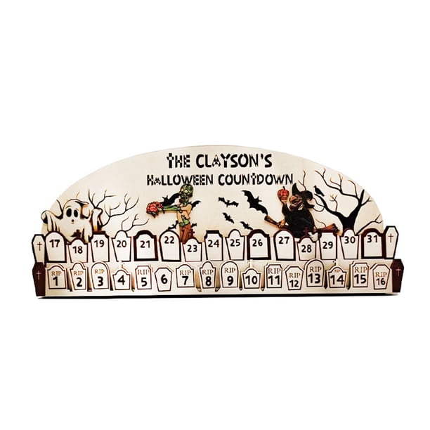 Yuarrent Calendario de cuenta regresiva de Halloween: decoración de no tóxica e inodora, juguete de cuenta regresiva, Adviento de Halloween Kits de decoración para fiestas Fantasmas+Zombis+Bruja