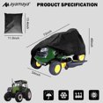 thumbnail image 4 of Ayamaya 210D Heavy Duty  Lawn Mower Cover, Adjustable Riding Lawn Mower Covers for Outdoor-Black, 4 of 7