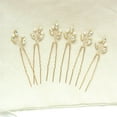 thumbnail image 6 of LQQBOX 6 Pieces Pearl Crystal Bridal Hair Pins Flower Wedding Hair Pins Prom Accessory for Women Wedding Hairstyles(Gold), 6 of 6