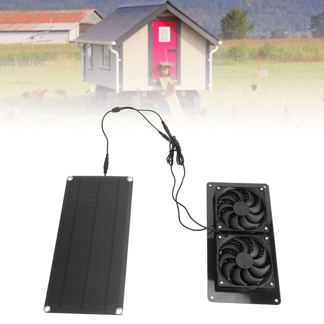 Ventilador de Escape Con Energía Solar, Ventilador de Ventilación Solar A PrueBa de Lluvia A Prueba de Lluvia A Prueba de Viento de Doble Capa para Invernadero para Invernadero