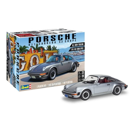 Revell 85-4521 Porsche 911 Carrera 3.2 Coupe 2N1 Model Car Kit 1:24 Scale 109-Piece Skill Level 4 Plastic Model Building Kit, Gray