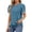 Dark Blue, variant on Women's Ruffle Puff Sleeve Blouse Pleated Round Neck Short Sleeve Casual Fashion Vacation Beach Travel Loose Tops T-Shirt, Black M