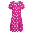 thumbnail image 4 of Cute Ghosts Halloween Themed Pink Pattern Short Sleeve Dress Women Summer Evening Dresses Ladies Sundress, 4 of 7