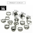 thumbnail image 3 of 15 Piece Retro Boho Rhinestones Rings Set Vintage Silver Statement Jewellery Individual Black Crystals Ring Bohemian Rings Set for Women, 3 of 6